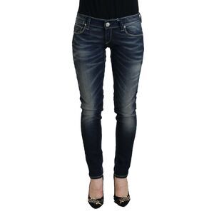 Acht Blue Washed Cotton Slim Fit Women Denim Women's Jeans